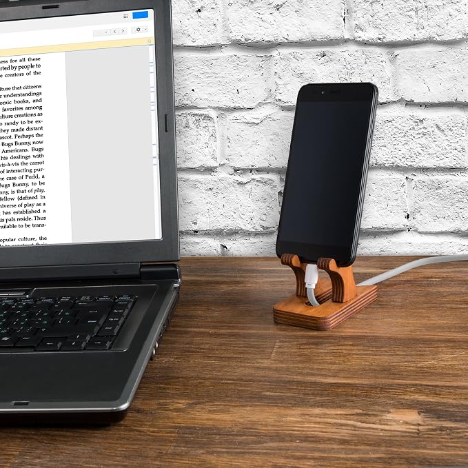 Rostmary Wooden Cell Phone Holder Tablet Stand for Desktop – Ideal for iPhone iPad Samsung Tablet PCs eReaders Artwork Make-up Mirror Photo Frame Stand – Lightweight Docking Station