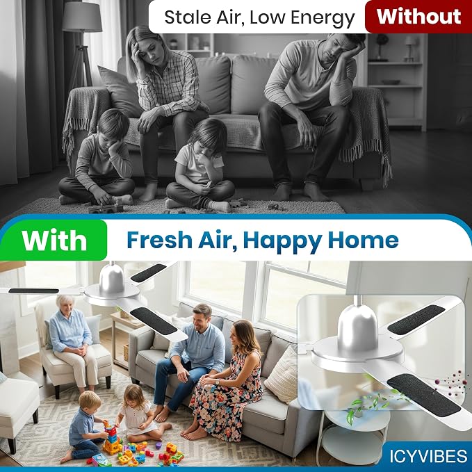 Premium Ceiling Fan Filters for Blades -10 PCS Activated Carbon Air Purifier