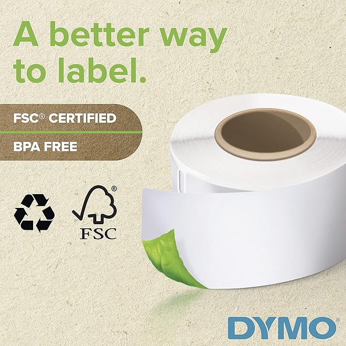 DYMO LW Durable Industrial Labels for LabelWriter Label Printers, White Poly, 2-5/16” x 4”, 1 Roll of 300