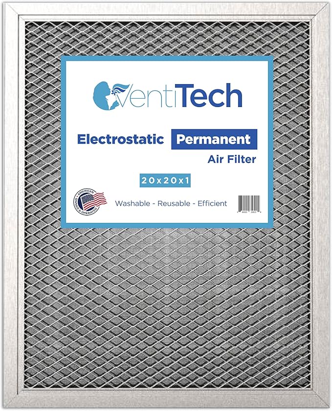 20x20x1 Washable Electrostatic Air Filter. Reusable HVAC & Furnace Air Filter