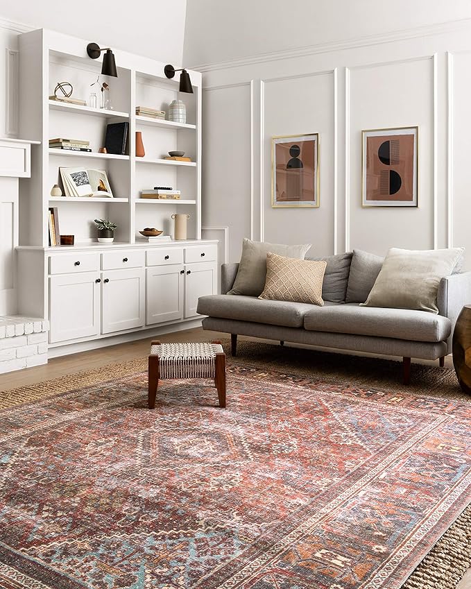 Loloi Loren Collection LQ-13 Brick/Midnight 8'-4" x 11'-6" Area Rug