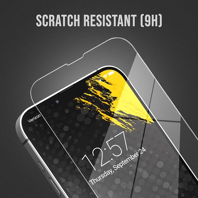 magglass [2 Pack with Applicator for iPhone 14 PRO MAX Screen Protector Scratchproof Tempered Glass (Full-coverage Case Compatible)