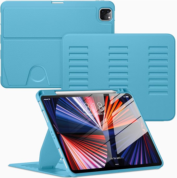 VIKESI Case for iPad Pro 11 inch (M5/M4) 2025/2024Multiple Angles Magnetic Stand CoverShockproof BackPencil Holderand Auto Sleep/WakeBlack