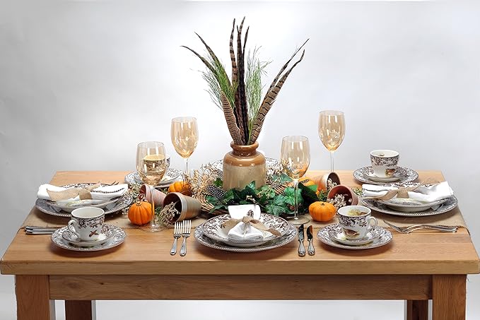 Spode Woodland 8" Black Bear Ascot Cereal Bowl - Fine Earthenware Rustic Dinnerware - Wildlife Collection, Dishwasher, Microwave, Freezer & Oven Safe - Holiday Tableware Made in England