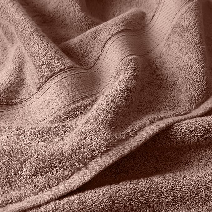 Superior Egyptian Cotton Pile 6-Piece Towel Set, 2 Bath, 2 Hand, 2 Face Towel/Washcloth, Heavyweight, Ultra Soft Luxury Towels, Thick Plush Essentials, Guest Bath, Spa, Hotel Bathroom, Muted Mauve
