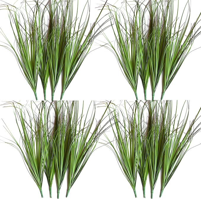 16PCS Artificial Plants,Artificial Shrubs Wheat Grass Greenery,Artificial Greenery Stems Fake Outdoor Plants for Home Decor,Fake Tall Grass Artificial Grass Plant for Outdoor Indoor Decor