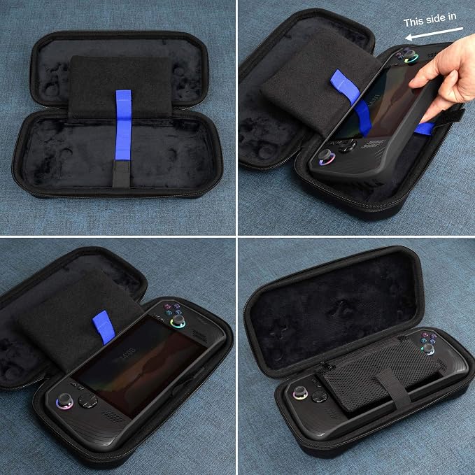 ButterFox Slim Carrying Case Bag for ASUS Rog Ally X (Black/Blue)