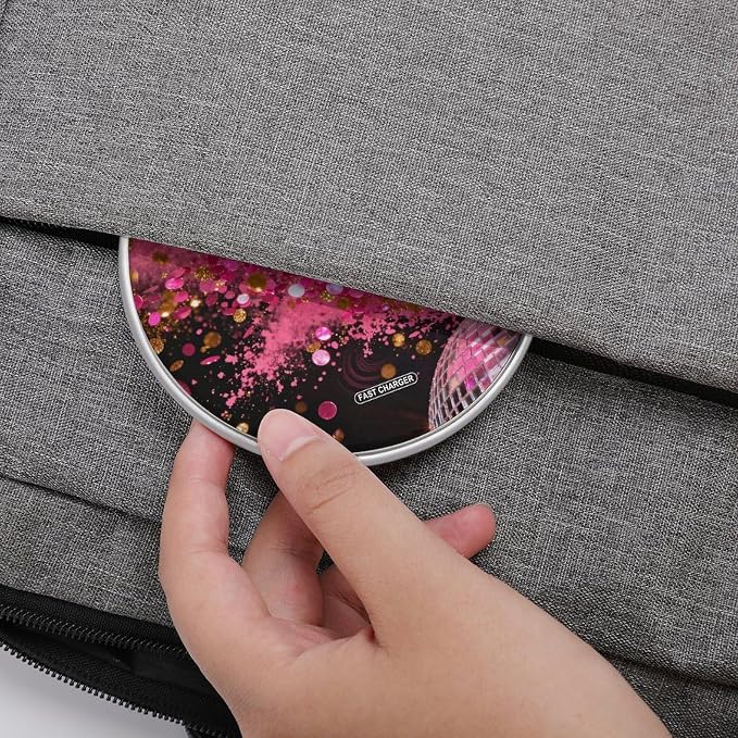 Neon Pink Splatter Wireless Charger with Aluminum Alloy Frame Qi Certified Fast Wireless Charging Pad 10W Charging Station Portable Phone Charger for All Wireless Charging Phone