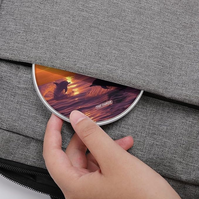 Sunset Dolphins Wireless Charger Fast Charging Pad | Anti-Slip Qi Certified Wireless Charging Pad for All Phones with Wireless Charging Function for Home Office Travel