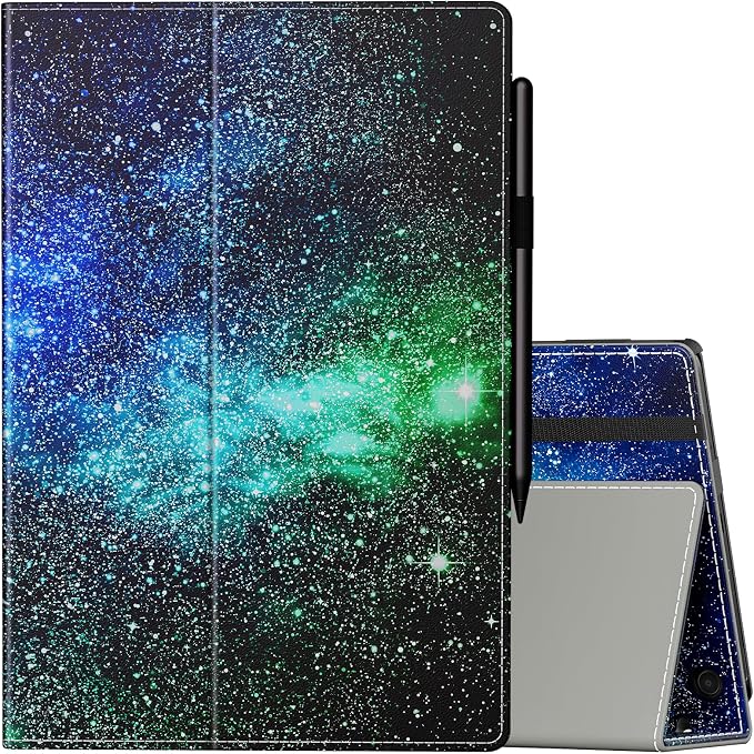 Case for Amazon Kindle Fire HD 10 Tablet (13th/11th Generation 2023/2021 Release) &amp Fire HD 10 Plus Tablet - Slim Folding Stand Folio Cover with Auto Wake/Sleep and Hand Strap Black