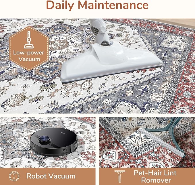 OPPODREAM Thin Throw Rugs 2x3, Small Washable Entryway Rugs 2 x 3 with Non Slip Backing, Low-Pile Faux Cashmere 2 x 3 Carpet, Red & Grey