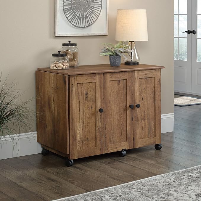 Sauder Miscellaneous Storage Sewing/Craft Cart/ Pantry cabinets, Vintage Oak finish