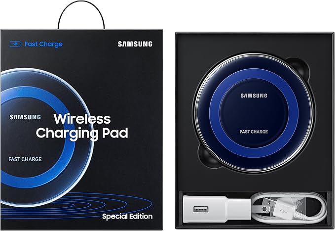 SAMSUNG Qi Certified Fast Charge Wireless Charger Pad (Special Edition) - US Version - Black/Blue