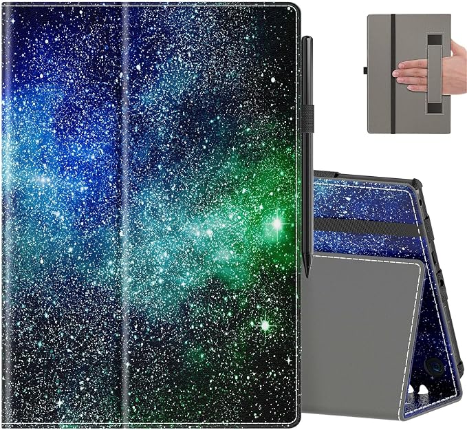 Case for All-New Amazon Fire HD 10 Tablet (13th/11th Generation 2023/2021 Release) 10.1 - Slim Folding Stand Cover with Auto Wake/Sleep Hand Strap &amp Stylus Pen Holder Black Cat