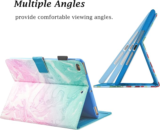 Case for iPad mini 1 2 3 4 Mini 5 Leather Smart Kickstand Case Flip Wallet Protective Case Compatible with iPad mini 1 2 3 4 Mini 5 2019 Pink Gold Marble