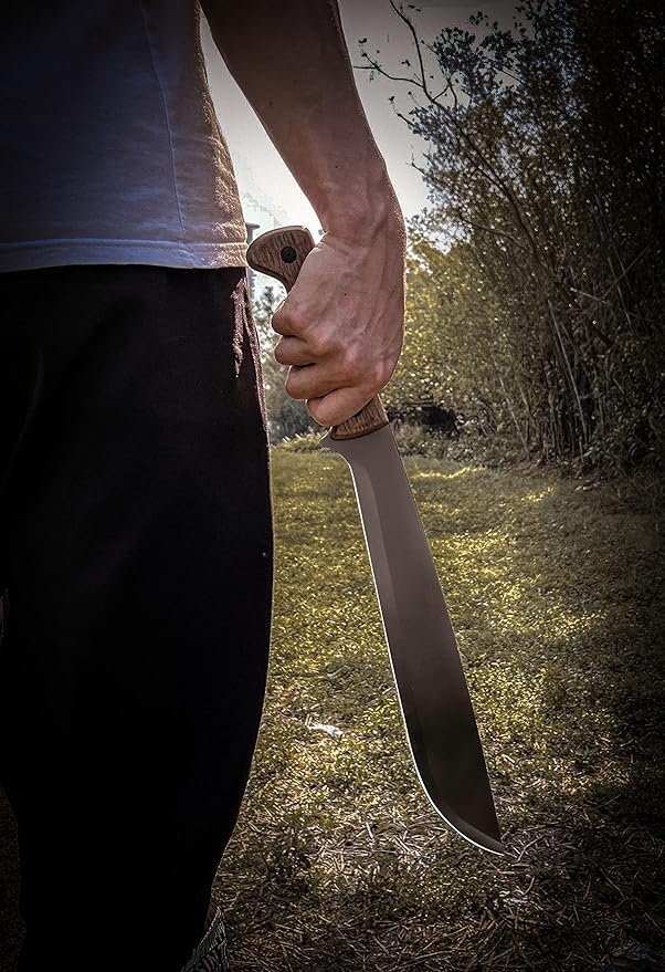 Machete for Cutting Trees Heavy Duty with Sheath for Yard Work Controlled Chopping, Cutting, Gardening, Camping and Bushcraft