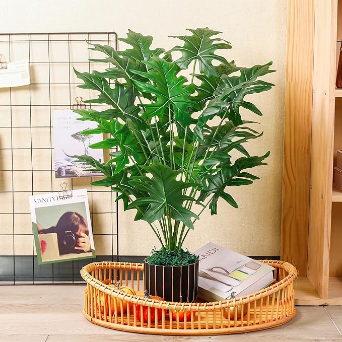Der Rose Fake Plants Tall 28'' Green Artificial Tropical Faux Plants Indoor for Living Room Home House Decor