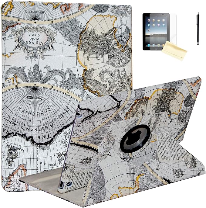 Case for iPad 9.7 2018/2017 Rotating Stand Smart Magnetic Auto Wake Up/Sleep Cover for A1893 A1954 A1822 A1823 MP2G2LL/A MP2J2LL/A MPGT2LL/A MPGW2LL/A MP2F2LL/A MP2H2LL/A (Crocodile)