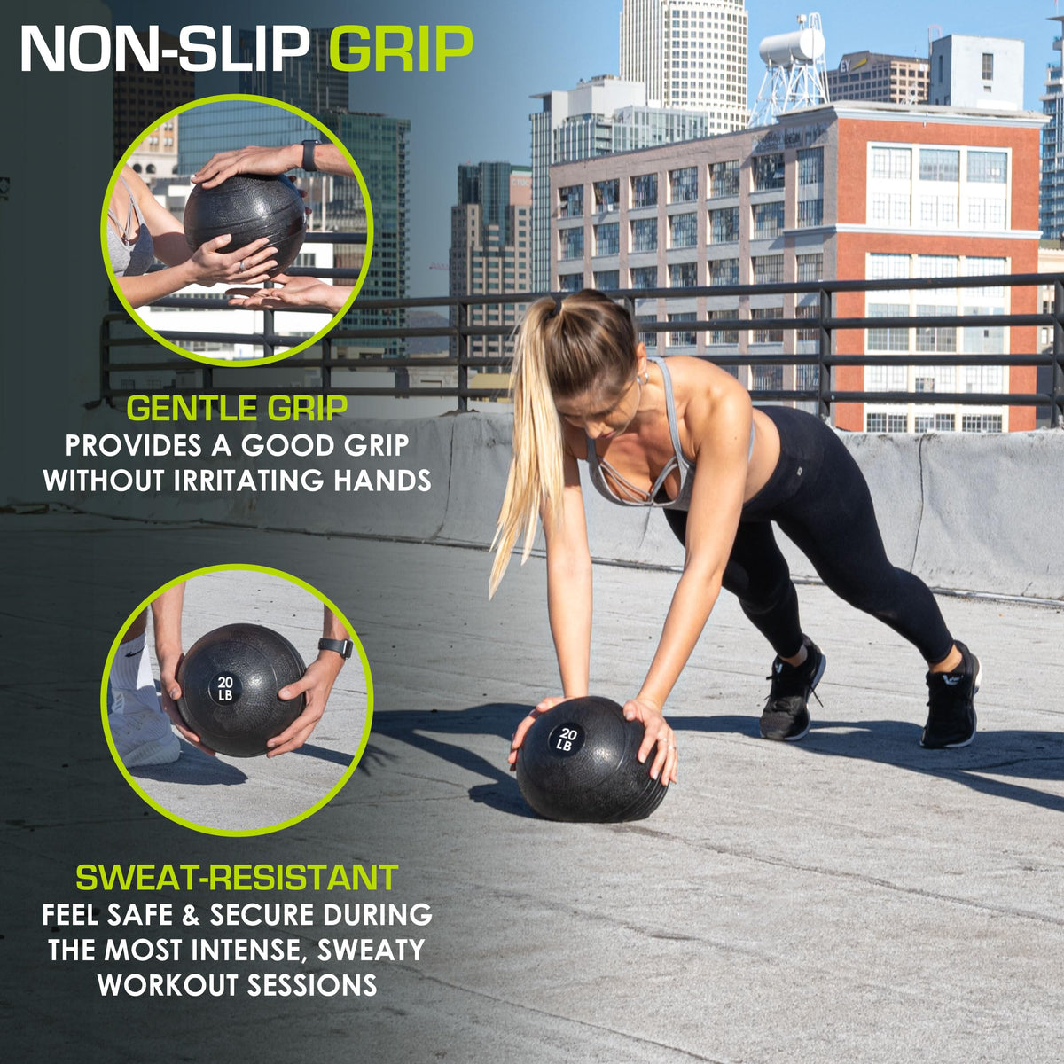 ProsourceFit Slam Medicine Ball, Classic Dead Weight Balls for Strength and Conditioning Exercises, Cardio and Core Workouts, 20lb, Black