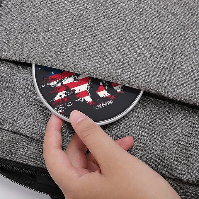 Bigfoot and American Flag Wireless Charger Portable Charging Pad | LightweightAll Smartphone
