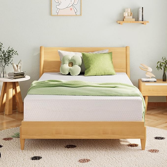 EGOHOME Twin XL Memory Foam Mattress, 12 Inch Bed Mattress in a Box with Cooling Green Tea Gel, Relieve Pressure with Medium Support, CertiPUR-US Certified, 80''L x 38''W, White