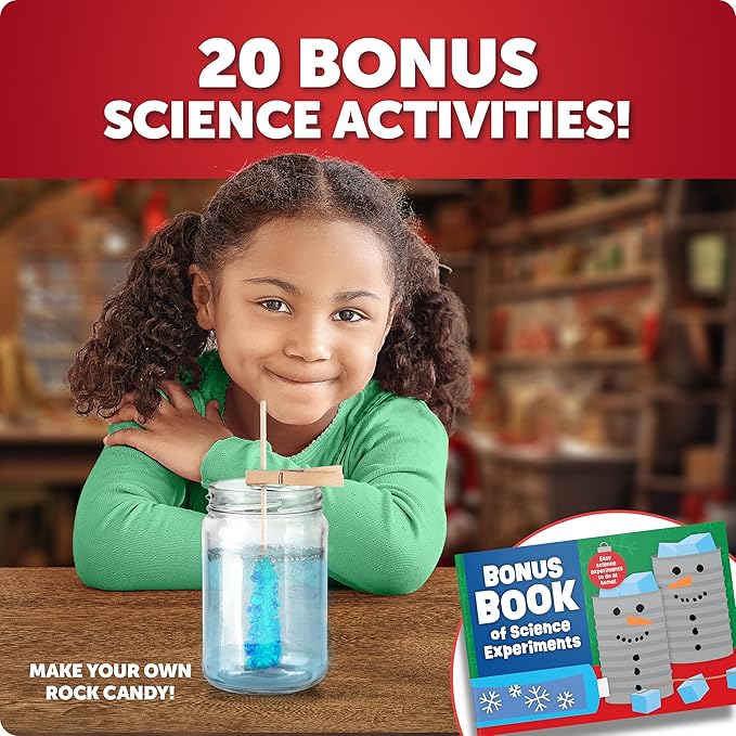 Blue Marble Santa's Christmas Science Workshop - Holiday STEM Kit for Kids with 5 Magical Experiments & 20 Bonus Activities, Educational Science Kit, for Kids Age 8 and Up