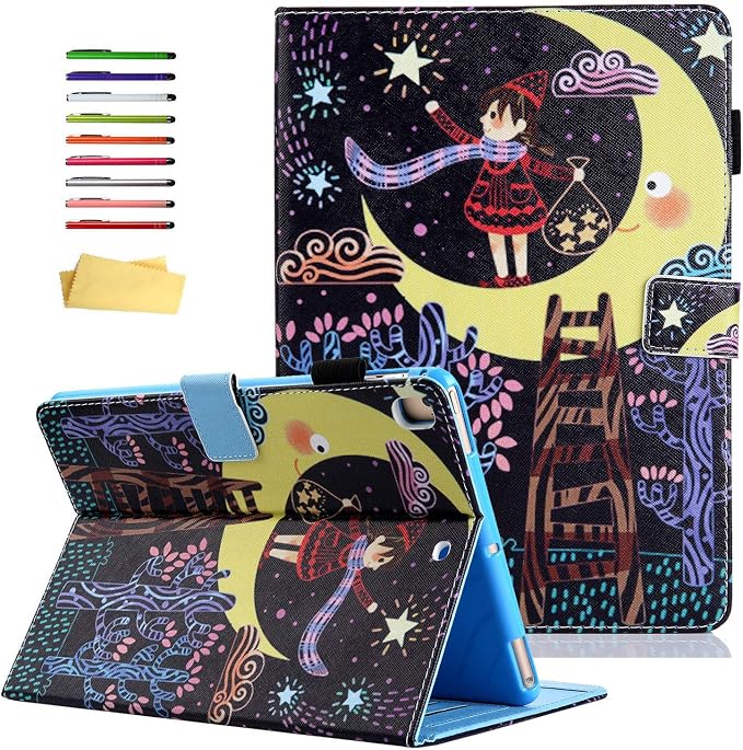 for Apple iPad 10.2 Case 9th/8th/7th Generation Cover (2021/2020/2019) with Auto Wake/Sleep Ultra Thin Lightweight Trifold Stand Folio PU Leather &amp Hard Back Hybrid Cover Almond Blossom