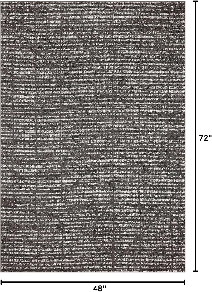 Loloi Kamala Collection KAM-06 Charcoal/Ivory 4'-0" x 6'-0" Accent Rug