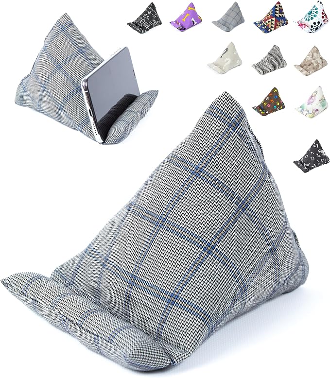 Handmade Phone Pillow Holder - The Wedge Mobile Device Stand - Fabric Phone Stand for All iPhones All Smartphones! 7 x 6.1 x 5.5 Inches (ABC)