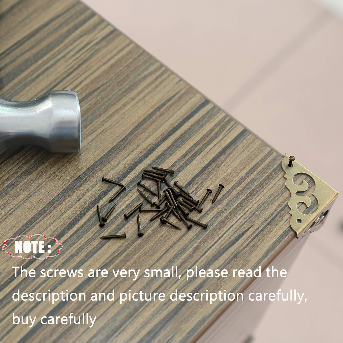 newlng 500PCS Small Nail Round Head Tiny Nails String Art Nails Hand-Made Hardware Accessories Fasteners 1 X 10mm/0.04"X0.4"(DXL) Bronze