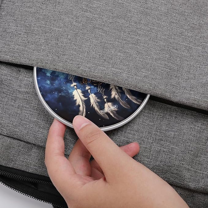 White Fantasy Dream Catcher Wireless Charger Fast Charging Pad | Anti-Slip Qi Certified Wireless Charging Pad for All Phones with Wireless Charging Function for Home Office Travel