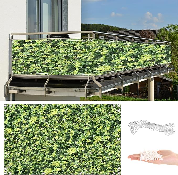 Balcony Privacy Screen 8.2' x 32.8' Durable and UV Resistant Privacy Screen