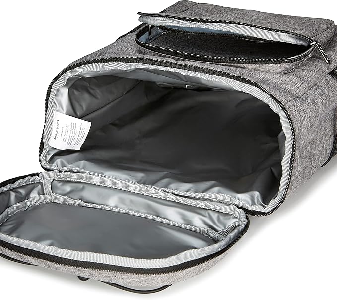 Amazon Basics Insulated Cooler Backpack, Leak-Proof, 30 Can Capacity, Portable Soft Sided Cooler, Keeps Cold for Hours, Gray