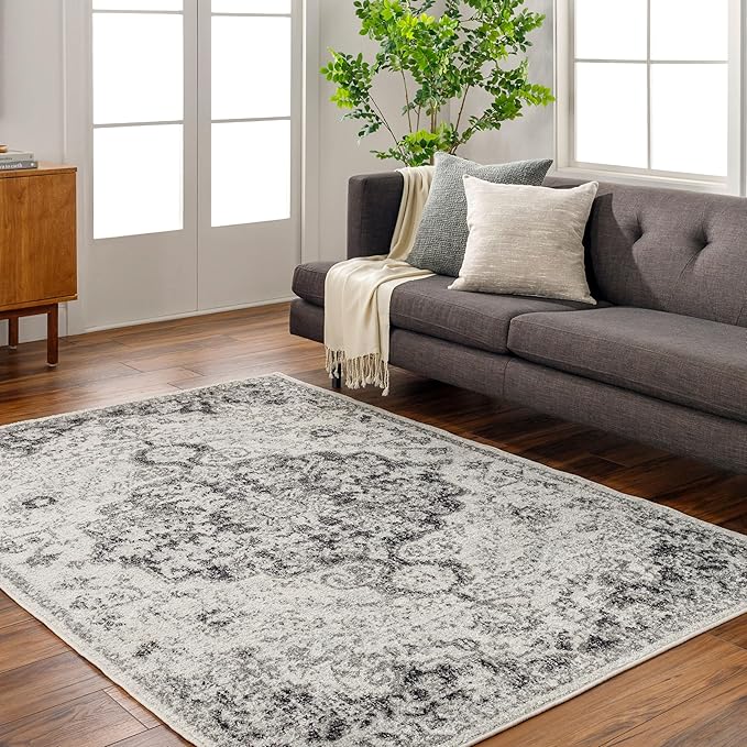 Livabliss Odelia Vintage Bohemian Area Rug,7'10" x 10'3",Black