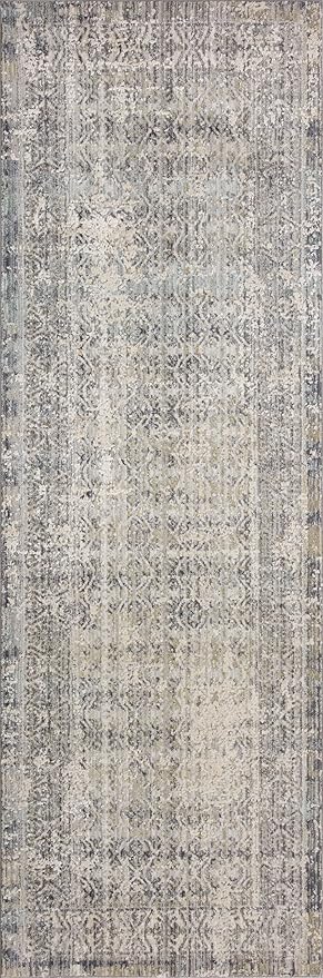 Loloi Amber Lewis Alie Collection ALE-04 Sky/Stone 2'-7'' x 12'-0'', .13'' Pile Height, Runner Rug
