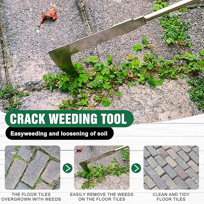 Hand Weeder Tool Garden Weeding Tool, Uprooting Weeding Tool Gardening Weeder Tool, Stainless Steel Gardening Tools for Yard and Garden, 2 Pcs
