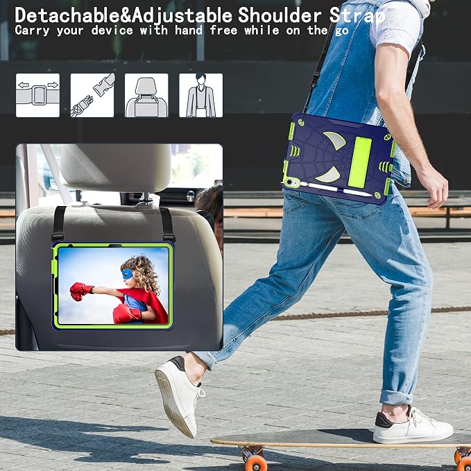Dteck for iPad Air 3rd Gen (2019) / iPad Pro (2017) Case 10.5 Shockproof Protective Case with Kickstand Hard Plastic Shell 3-Layer Protection Drop Proof Sturdy Rugged Tablet Cover (Aqua+Rose)