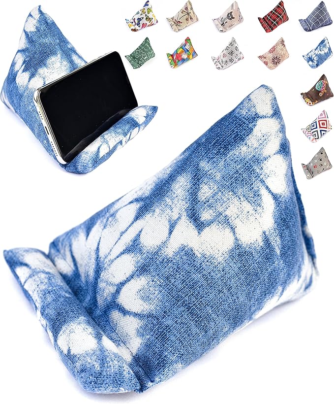 Handmade Phone Pillow Holder - The Wedge Mobile Device Stand - Fabric Phone Stand for All iPhones All Smartphones! 7 x 6.1 x 5.5 Inches (ABC)