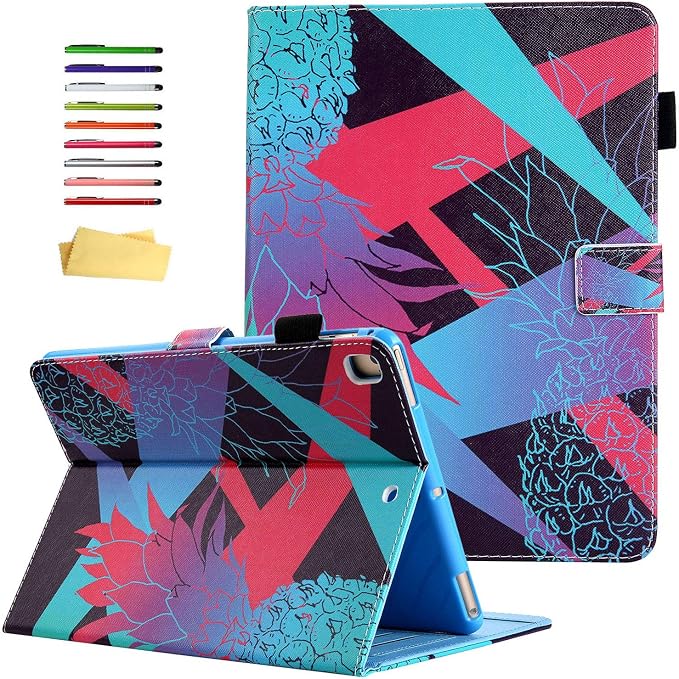 for Apple iPad 10.2 Case 9th/8th/7th Generation Cover (2021/2020/2019) with Auto Wake/Sleep Ultra Thin Lightweight Trifold Stand Folio PU Leather &amp Hard Back Hybrid Cover Almond Blossom