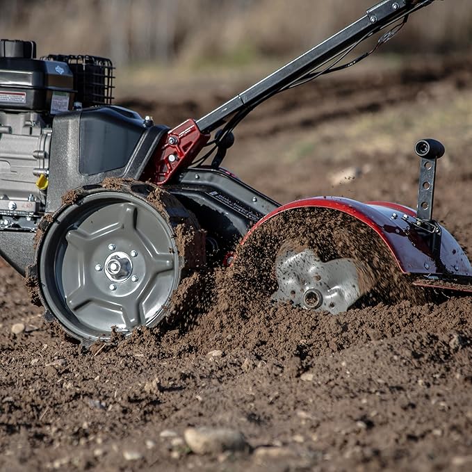 Earthquake® 46059 Pioneer™ Dual Direction Rear Tine Tiller, Powerful 127cc 4-Cycle Briggs and Stratton® Engine, Instant Reverse, 17” Tilling Width, 11” Tilling Depth, Frustration Free Shifting