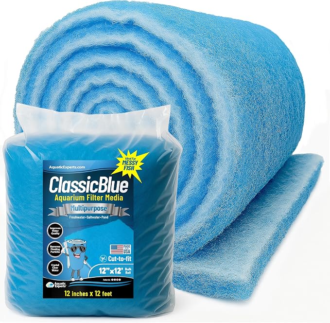 Aquatic Experts Classic Bonded Aquarium Filter Pad -12 Inches by 12 Feet by .75