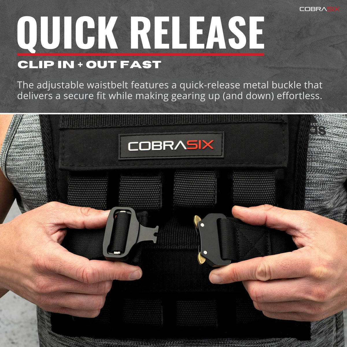CobraSix 44lb Weighted Vest for Men | Adjustable Strength Training Weight Vest with Removable Iron Weights | Heavy-Duty Weighted Vest for Running, Rucking, Walking, CrossFit & Calisthenics