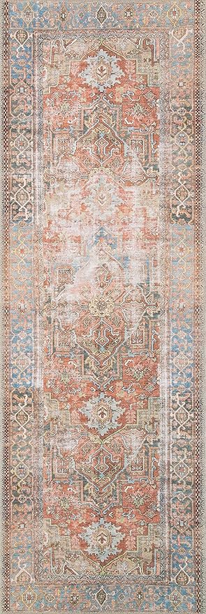 Loloi Loren Collection LQ-15 Terracotta/Sky 7'-6" x 9'-6" Area Rug