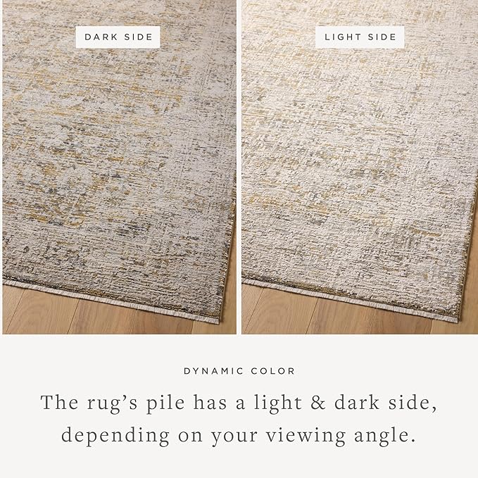 Loloi Amber Lewis Alie Collection ALE-05 Gold/Beige 2'-7'' x 12'-0'', .13'' Pile Height, Runner Rug