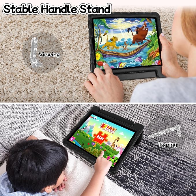 Case for iPad Pro 12.9 Case 2022/2021/2020/2018 with Pencil Holder &amp Hadle Stand Super Protection Kids Proof Cover for iPad Pro 12.9 inch 3rd/4th/5th/6th Generation Black