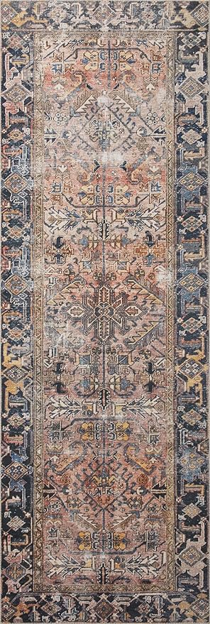 Loloi Chris Loves Julia Jules Collection JUL-02 Terracotta/Multi 2'-6'' x 7'-6'', .13" Pile Height, Runner Rug