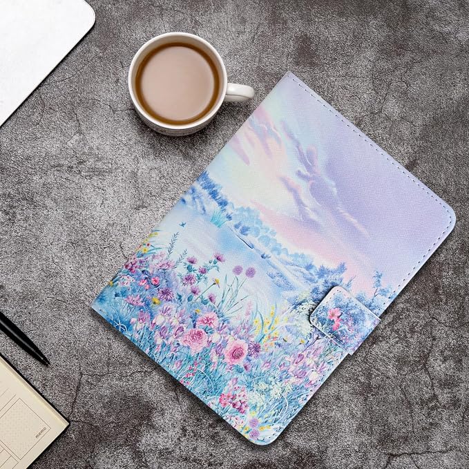 Case for iPad mini 7 A17 Pro &amp iPad mini 6 (2024/2021) Built-in Pencil Holder Premium PU Leather Folio Stand Smart Protective Cover Multi-Viewing Angles and Auto Wake/Sleep - Beach