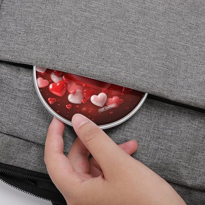 Love Red Hearts Wireless Charger with Aluminum Alloy Frame Qi Certified Fast Wireless Charging Pad 10W Charging Station Portable Phone Charger for All Wireless Charging Phone