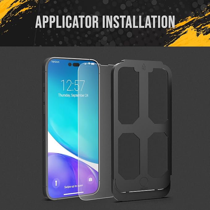 magglass [2 Pack with Applicator for iPhone 14 PRO MAX Screen Protector Scratchproof Tempered Glass (Full-coverage Case Compatible)