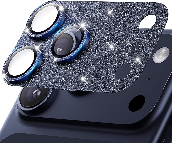 for iPhone 17 Pro Camera Lens Protector - 12FT Shatterproof | Military Grade Protection Strong Adsorption 9H+ Tempered Glass Camera Screen Full Protective Cover Case Friendly Black